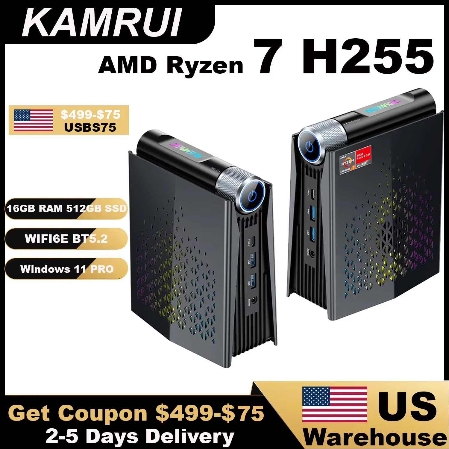 Pc Gaming Ryzen - KAMRUI Gaming Mini PC Ryzen 7