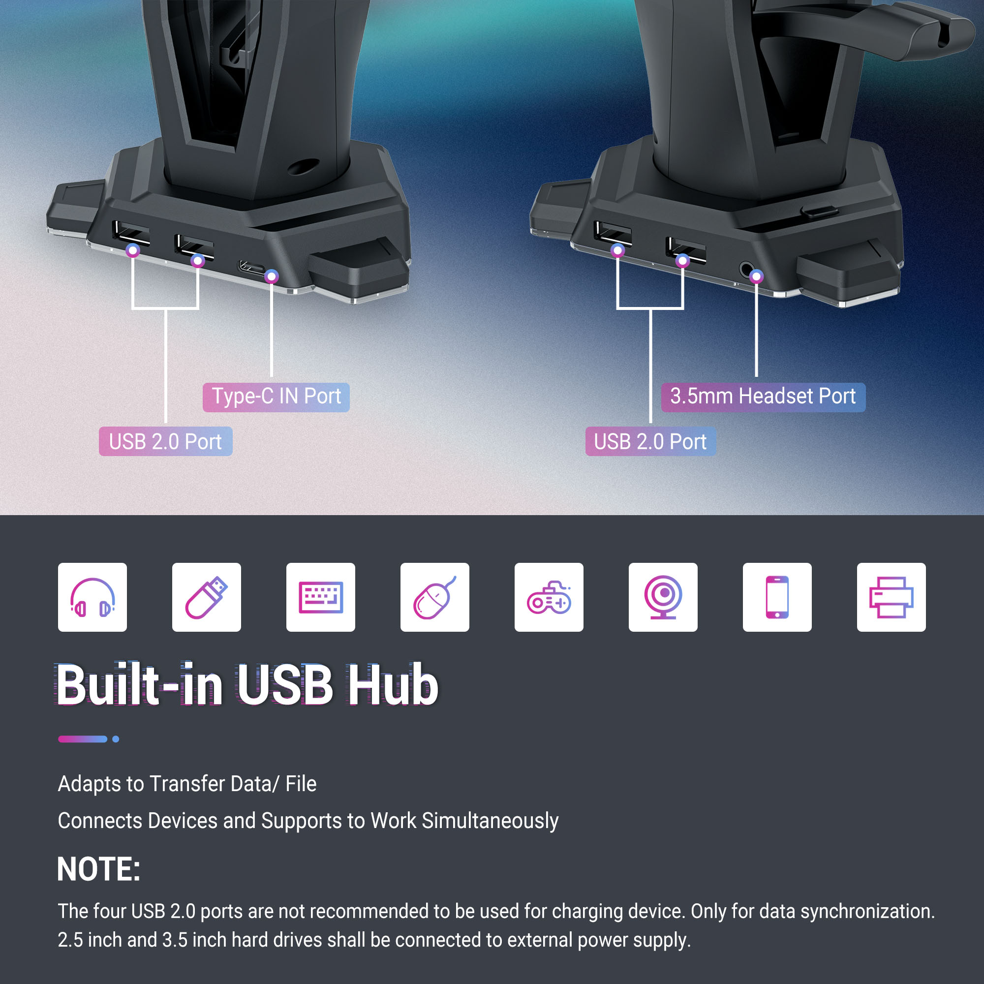 3 in 1 RGB Gaming Headset Hold - Mouse Bungee Holder review and price