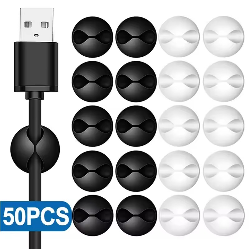 5/50Pcs Desktop Wall Cable Cli - Cable Management Sleeve review and price